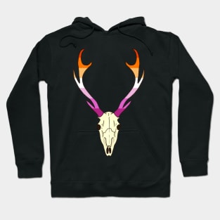 Lesbian Pride Deer Skull Hoodie